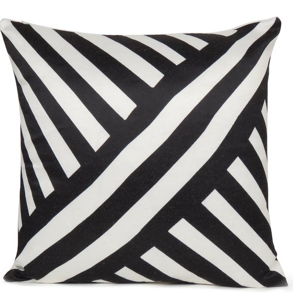 Home Decorative Black & White Cushion Cover Striped Throw Pillow Case for Dorm - Picture 1 of 5